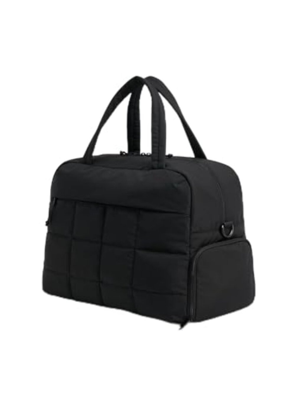 Quilted Puffer Gym Bag Travel Duffle with Shoe Compartment Laptop Sleeve